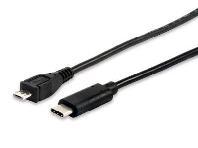 Átalakító kábel, USB-C-USB MicroB 2.0, 1m, EQUIP